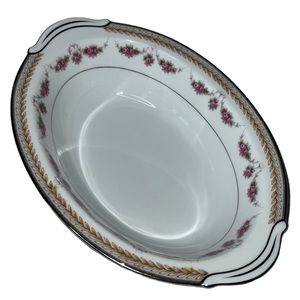RC SERVING BOWL VTG 1960s PATTERN NORITAKE 564 VICTORIAN ROSES AND LAUREL TRIM